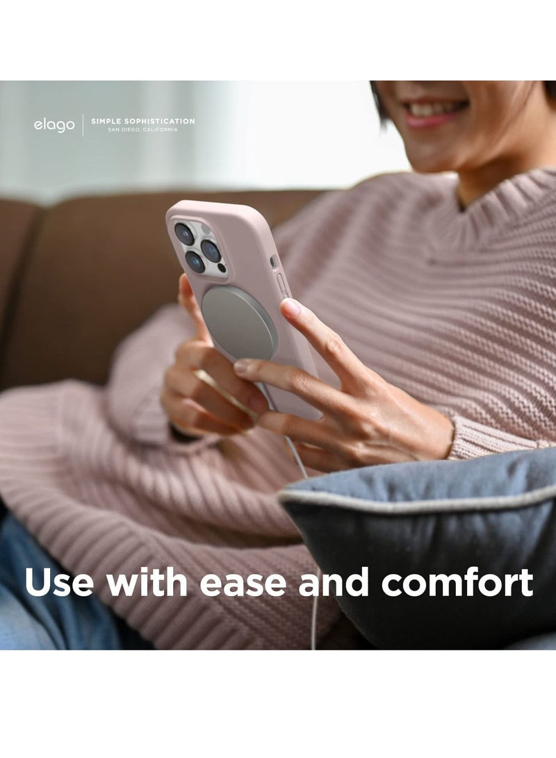 Silicone for iPhone 14 Pro MAX case cover Shockproof compatible with MagSafe - Lovely Pink - Image 3