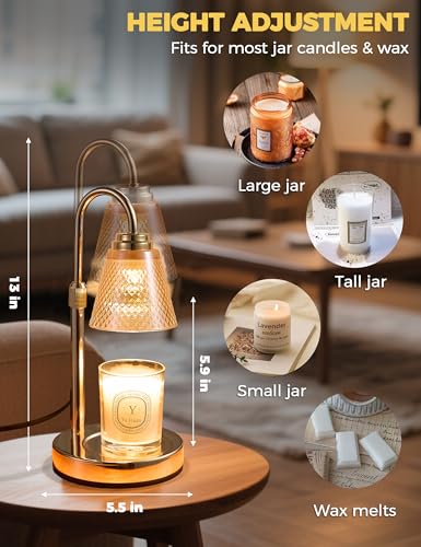 QUTADI Candle Warmer Lamp with Timer Dimmer, Birthday Gifts for Mom Women Friend Sister, House Warming Gifts, Wax Melt Warmer, Office Apartment Dorm Room Home Decor - Image 5