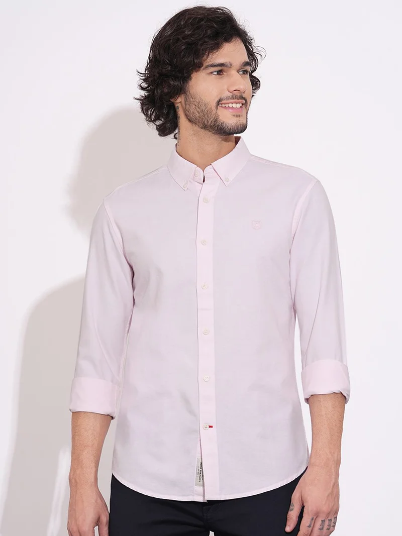 Being Human Slim Fit Button-Down Collar Cotton Casual Shirt