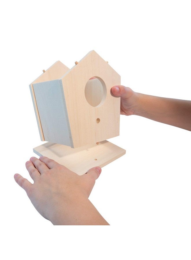 MindWare Make Your Own Birdhouse Kit - Wood Art Kit for Kids - Includes Pre-Cut Wood Pieces and Art Supplies to Assemble and Paint Your Own Bird House - Ages 5 and Up - Image 5