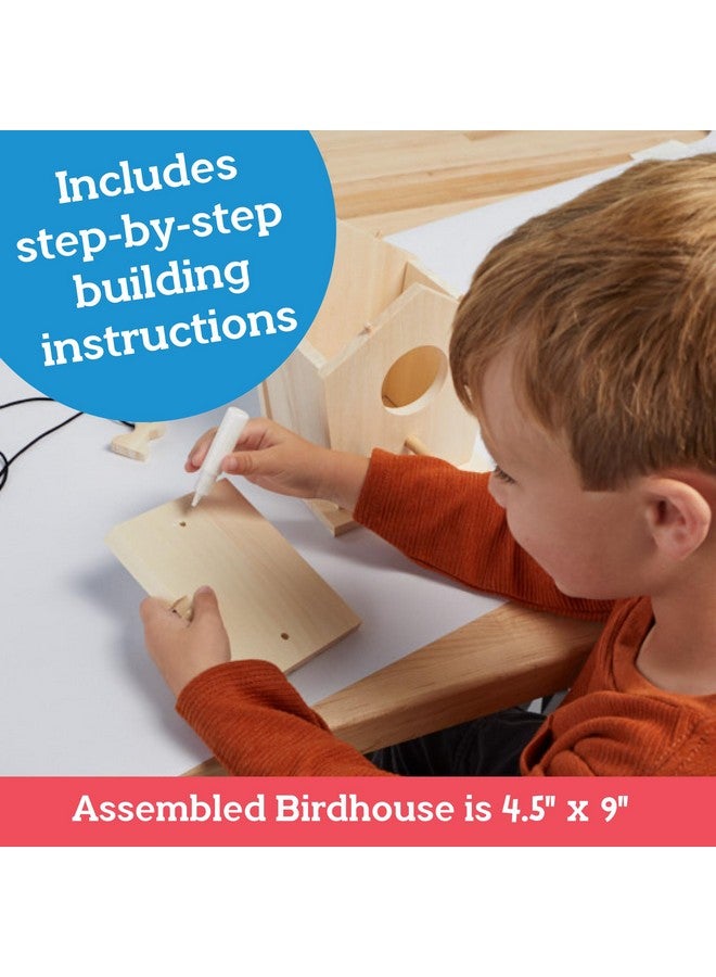 MindWare Make Your Own Birdhouse Kit - Wood Art Kit for Kids - Includes Pre-Cut Wood Pieces and Art Supplies to Assemble and Paint Your Own Bird House - Ages 5 and Up - Image 4