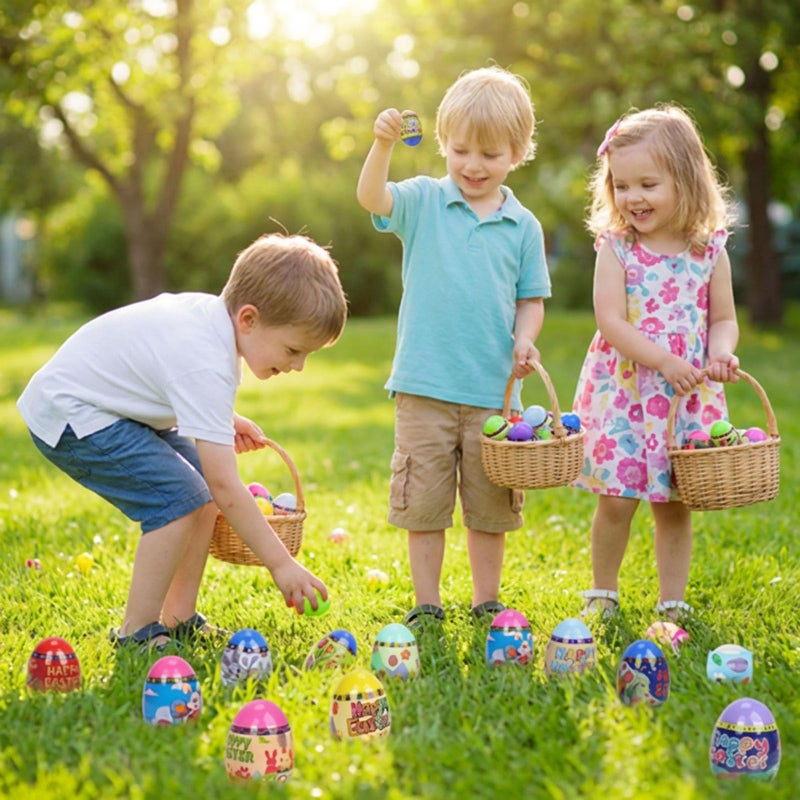 VOMAOK 24 Pack Pre-Filled Easter Eggs for Kids, Easter Eggs with Toy Inside for Easter Basket Stuffers,Party Favors,Egg Hunts - Image 2