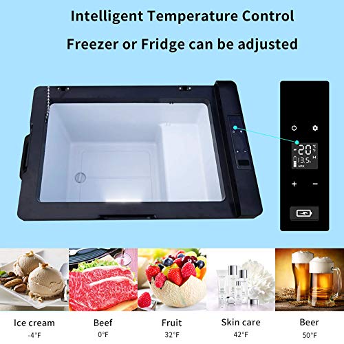 Alpicool ثلاجة ألبكول C50 المحمولة سعة 53 كوارت (50 لتر) 12 فولت فريزر للسيارة، الشاحنة، RV، القارب، ثلاجة صغيرة للسفر، الهواء الطلق، المنزل -12/24 فولت DC و 110-240 فولت AC (أسود وفضي) - Image 3