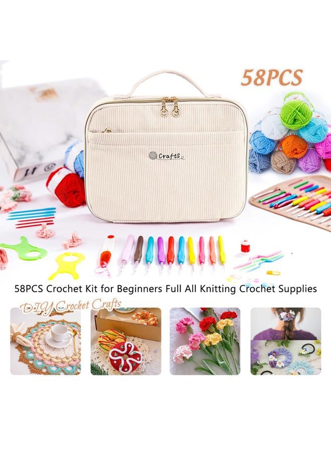 MYBAGZING Crochet Kit for Beginners with Yarn Storage Bag, 10pcs Crochet Hooks 2.0-6.0 mm, 10 Skeins Yarn for Crocheting, Knitting Accessories, 58pc Crochet Starter Kit for Adults - Image 4