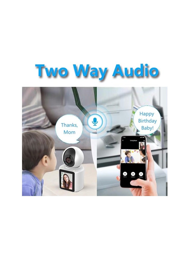 Wireless 1080P IP Camera with WiFi Connectivity, Infrared Night Vision, Two-Way Video Call, and Smart Home Integration for monitoring.