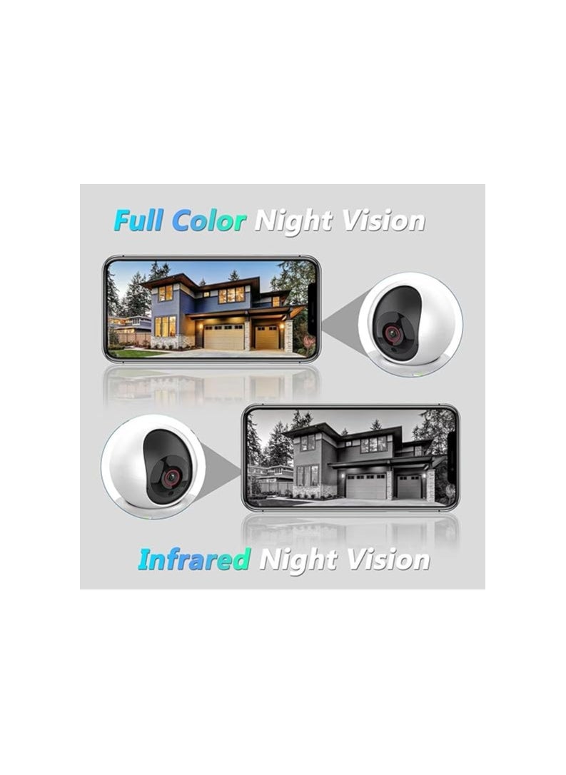 Wireless 1080P IP Camera with WiFi Connectivity, Infrared Night Vision, Two-Way Video Call, and Smart Home Integration for monitoring.