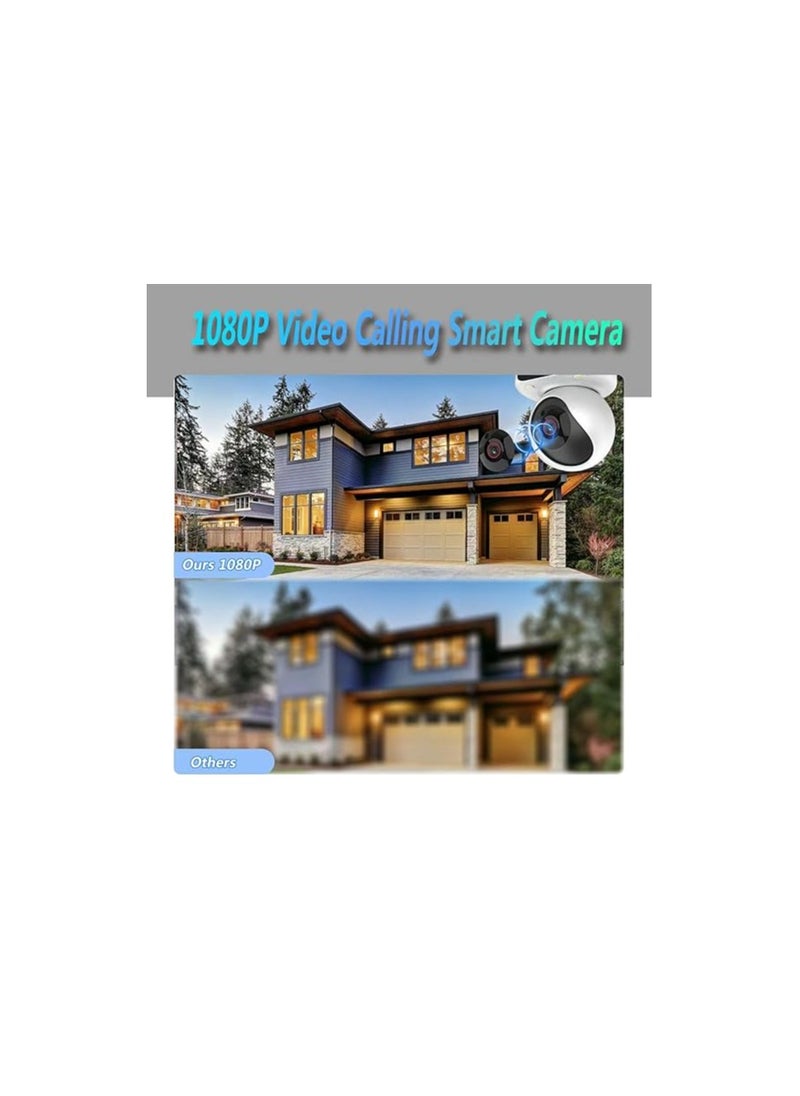 Wireless 1080P IP Camera with WiFi Connectivity, Infrared Night Vision, Two-Way Video Call, and Smart Home Integration for monitoring.