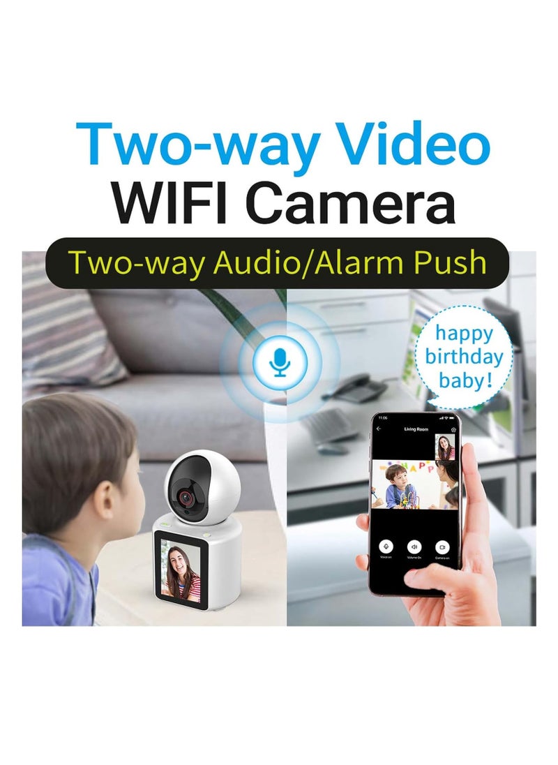 Wireless 1080P IP Camera with WiFi Connectivity, Infrared Night Vision, Two-Way Video Call, and Smart Home Integration for monitoring.