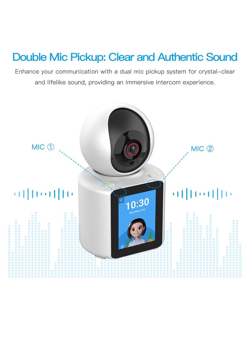 Wireless 1080P IP Camera with WiFi Connectivity, Infrared Night Vision, Two-Way Video Call, and Smart Home Integration for monitoring.