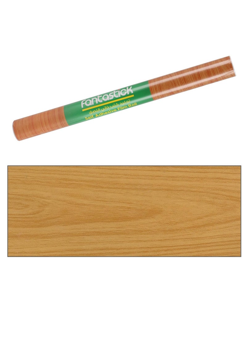 Fantastick لفة فيلم لاصق ذاتي بنقوش خشبية مطبوعة بحجم 45 سم × 5 يارد - Image 1