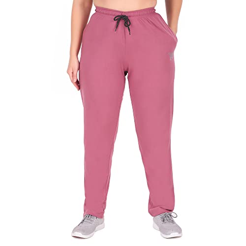 CUPID Women Relaxed Fit Cotton Lounge Pants, Comfortable Track Pant, Lower, Sports High Rise Trousers, Joggers N Daily Gym Wear For Ladies_Mauve_M - Image 3