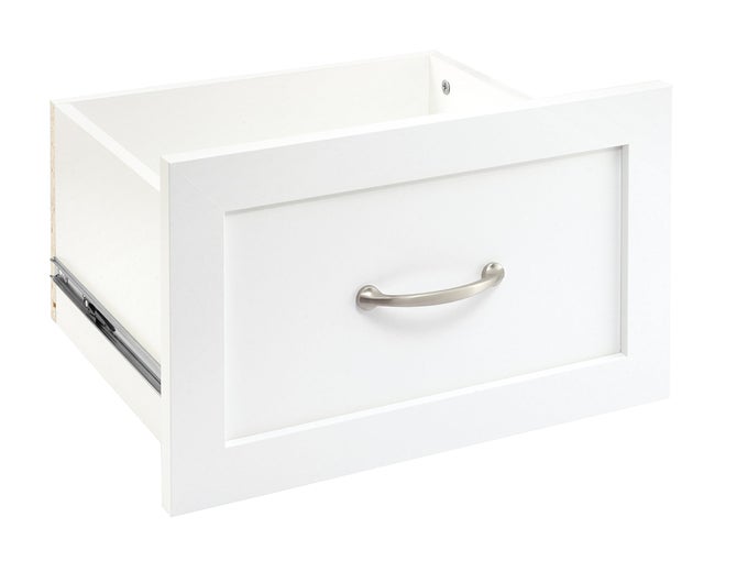 SUITESYMPHONY WOOD ADD ON ACCESSORY SHAKER STYLE FOR STORAGE CLOSET CLOTHES 16 X 10 DRAWER PURE WHITE