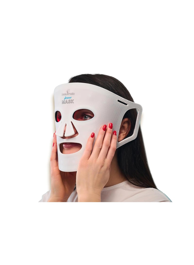 beautimate - LED Light Therapy Face Mask  Red Light Therapy Treats Full Face Wrinkles  Blue Light Treats Mild to Moderate Inflammatory Acne  850 Infrared Light  At Home Skincare Portable LED Mask - Image 1