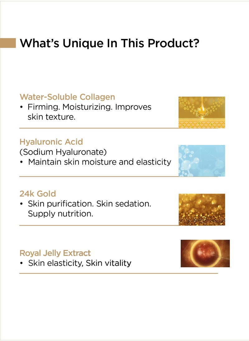 Banobagi - Super Collagen Vegan Mask 24K Gold Korean Skincare Face Mask for Firm Moisturized Skin with Hyaluronic Acid Facial Sheet Mask Skincare Pack of 3 - Image 1