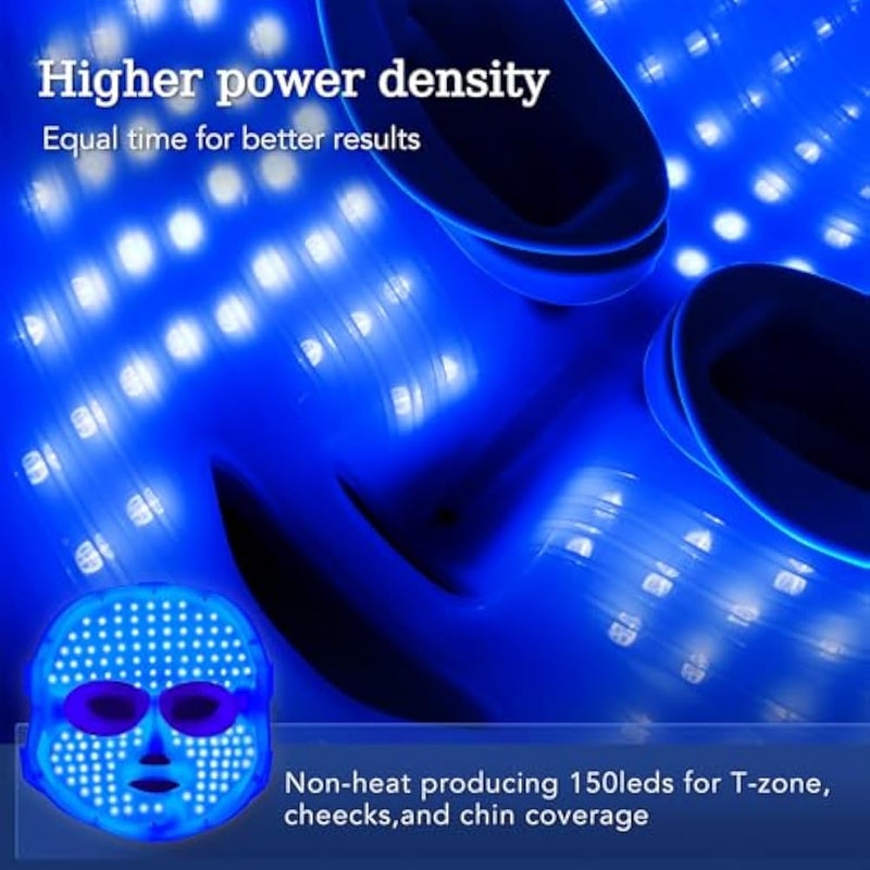 NEWKEY Blue light Therapy Mask for Face Acne, 7 Colors LED Acne Scar Spots Light Therapy Treatment with Silicone Eye Protector for Acne Prone Sensitive Skin and Blemishes Prevention,Plug-in - Image 5