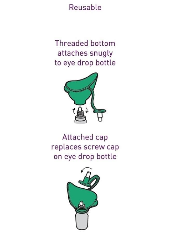 Flents - Eye Drop Guide, Easy to Use Accurate Alignment for Waste-Free Eye Care, Reusable Eye Drop Guide Aid for Children and Seniors, Suitable with Most Eye Drop Bottles, Blue - Image 1
