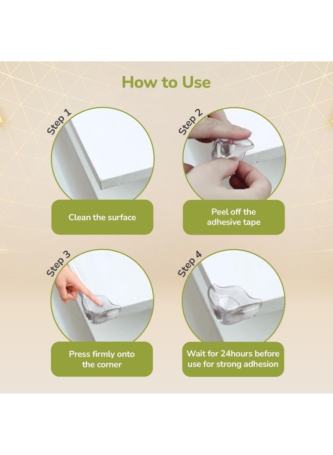 R for Rabbit Protector Plus Corner Cushion Guards for Baby Safety (8 Units) Kids Sharp Edge Furniture, Bed Safe Protector, Non-Toxic BPA Free for Child (Transparent) - Image 5