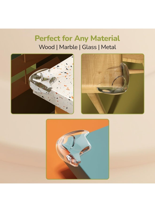 R for Rabbit Protector Plus Corner Cushion Guards for Baby Safety (8 Units) Kids Sharp Edge Furniture, Bed Safe Protector, Non-Toxic BPA Free for Child (Transparent) - Image 4