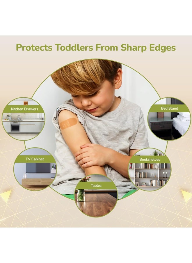 R for Rabbit Protector Plus Corner Cushion Guards for Baby Safety (8 Units) Kids Sharp Edge Furniture, Bed Safe Protector, Non-Toxic BPA Free for Child (Transparent) - Image 2