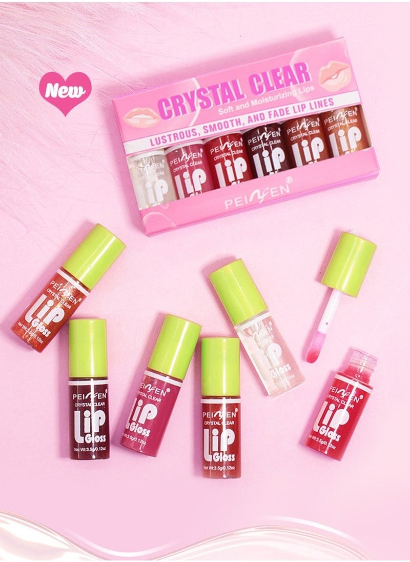 PEINFEN Crystal Clear Lip Gloss Set - 6-Piece Hydrating Plumping Gift Box with Mango Butter & Vitamin E  - Image 2