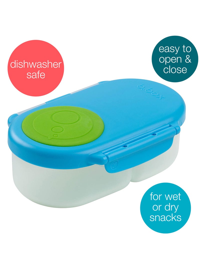 B.Box Snack Box with Flexi Whole Fruit Holder | Leakproof Compartments | 1¾ Cups (11.8 fl oz) | BPA Free | Easy Open Clip | For Kids & Toddlers-Ocean Breeze - Image 2