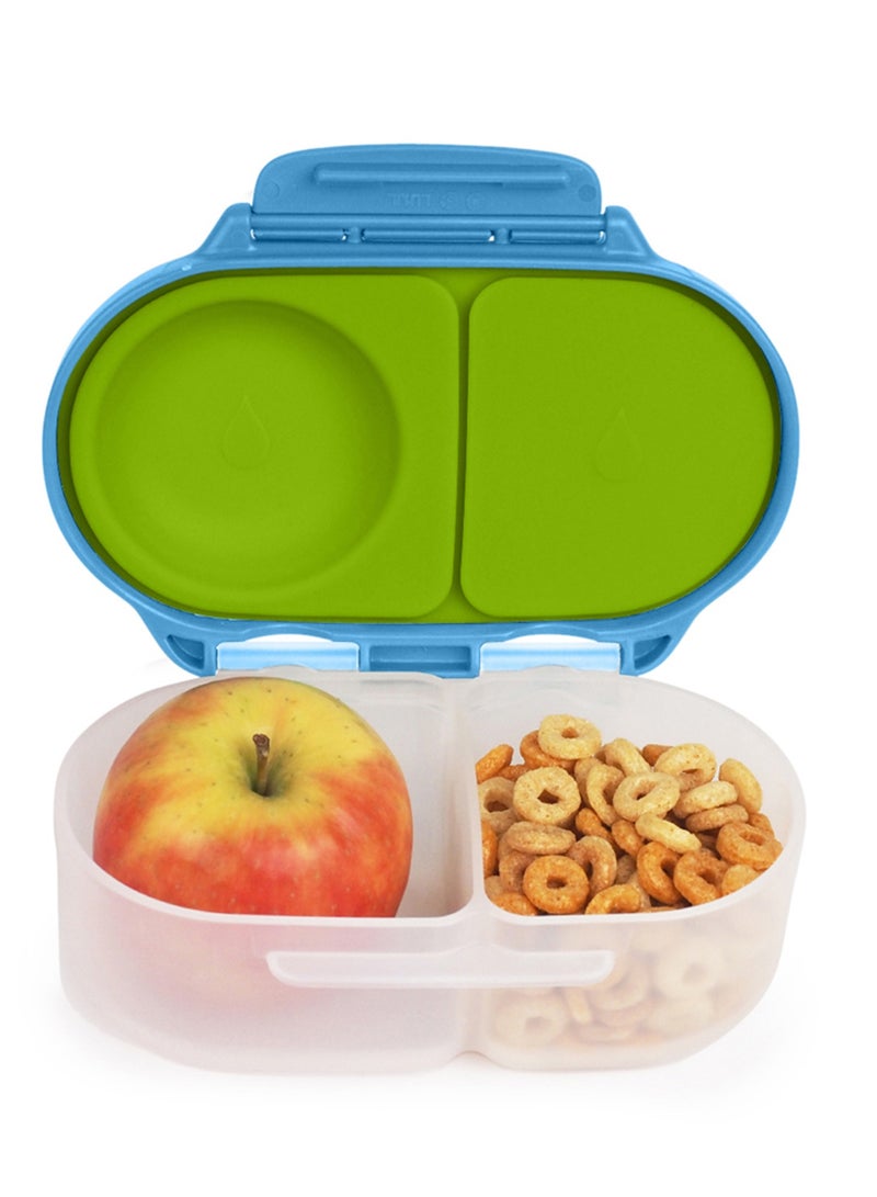 B.Box Snack Box with Flexi Whole Fruit Holder | Leakproof Compartments | 1¾ Cups (11.8 fl oz) | BPA Free | Easy Open Clip | For Kids & Toddlers-Ocean Breeze - Image 1