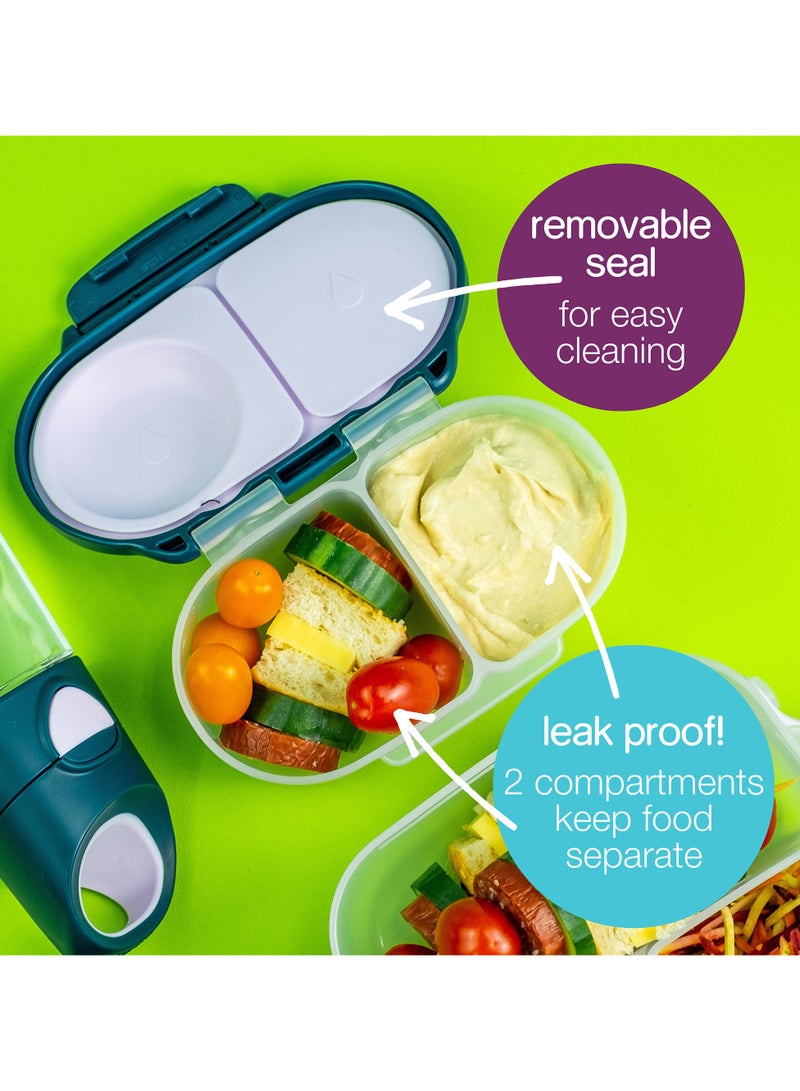 B.Box Snack Box with Flexi Whole Fruit Holder | Leakproof Compartments | 1¾ Cups (11.8 fl oz) | BPA Free | Easy Open Clip | For Kids & Toddlers-Ocean Breeze - Image 5