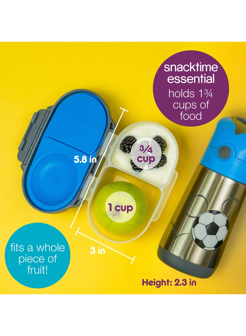 B.Box Snack Box with Flexi Whole Fruit Holder | Leakproof Compartments | 1¾ Cups (11.8 fl oz) | BPA Free | Easy Open Clip | For Kids & Toddlers-Ocean Breeze - Image 3
