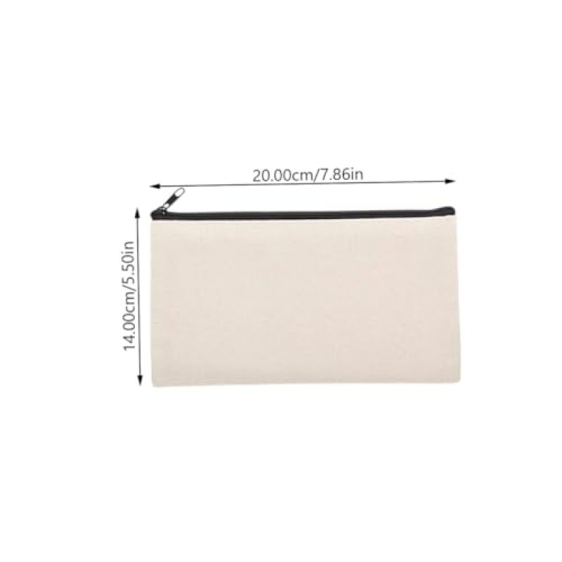 Sublimation Blank Bag 7.86 x 5.50 Inch Beige Heat Transfer Canvas Bag - DIY Tote Bag for Travel Accessories Makeup Storage - Image 2