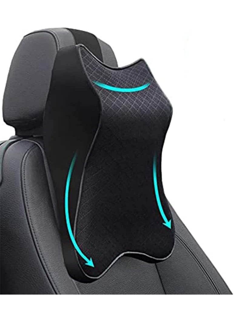 PRITASHA PRITASHA Car Seat Headrest Neck Rest Cushion Car Seat Neck Pillow 100 Pure Memory Foam Neck Pillow with Breathable Removable Cover Comfortable Ergonomic Pain Relief Neck Rest CushionX  - Image 1