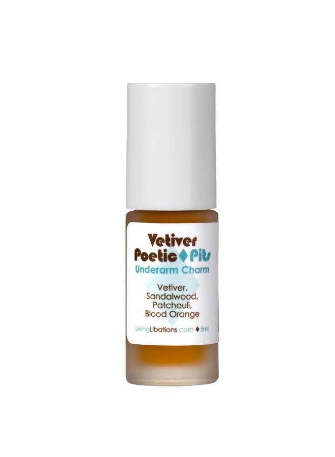 Living Libations - Organic Poetic Pits Roll-On Deodorant | Natural, Wildcrafted, Vegan Clean Beauty (Vetiver)