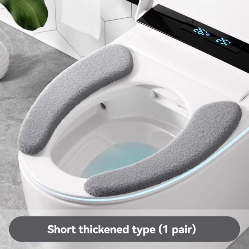 Toilet Seats,Bathroom Toilet Seat Washable Soft Warmer Mat Cover Pad Cushion Cover Warm (Gray)