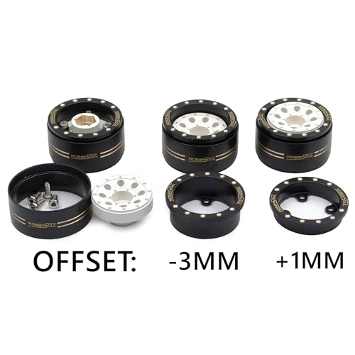 HOBBYSOUL Adjustable Offset 10 Beadlock Wheels Brass Rims Weight 44gRim for RC Micro Crawler 118 TRX4M 124 Axial SCX24 90081 4Pack HS701452 - Image 5