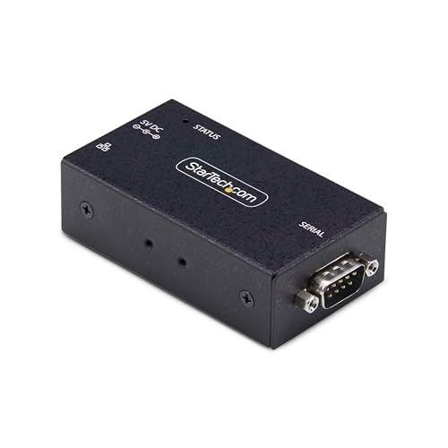 Startech.com StarTechcom 1Port Serial to Ethernet Adapter IP Serial Device Server for Remote RS232 Devices WallDIN Rail LAN to DB9 TAA - Image 1