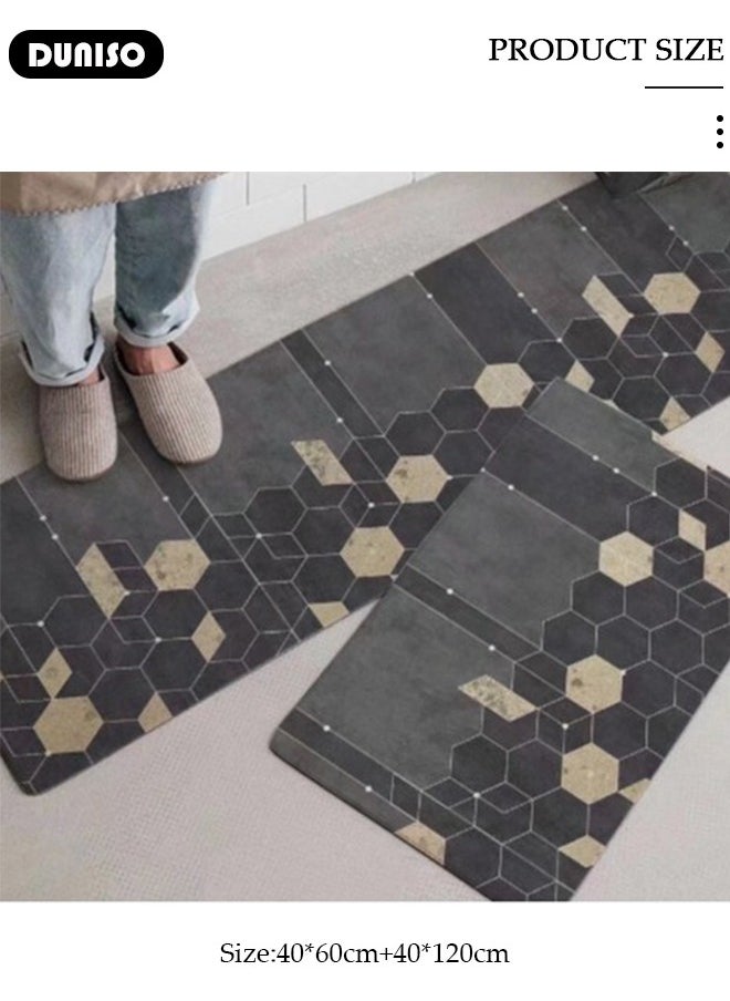 2 PCS Kitchen Mats and Rugs Set , Non Slip Heavy Duty Standing Mat, Quick Dry Diatom Mud Floor Mat, Extra Soft and Absorbent Floor Mats for Kitchen, Bath, Office, Laundry(40*60cm+40*120cm) - pzsku/ZD1E1D3876699CC170CD8Z/45/_/1738920610/44f0f247-5638-4796-ae4c-b6eaa6b4640e