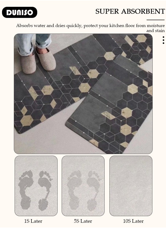 2 PCS Kitchen Mats and Rugs Set , Non Slip Heavy Duty Standing Mat, Quick Dry Diatom Mud Floor Mat, Extra Soft and Absorbent Floor Mats for Kitchen, Bath, Office, Laundry(40*60cm+40*120cm) - pzsku/ZD1E1D3876699CC170CD8Z/45/_/1740971938/c8ef7381-18d0-4311-87f6-7406bb53a5ed