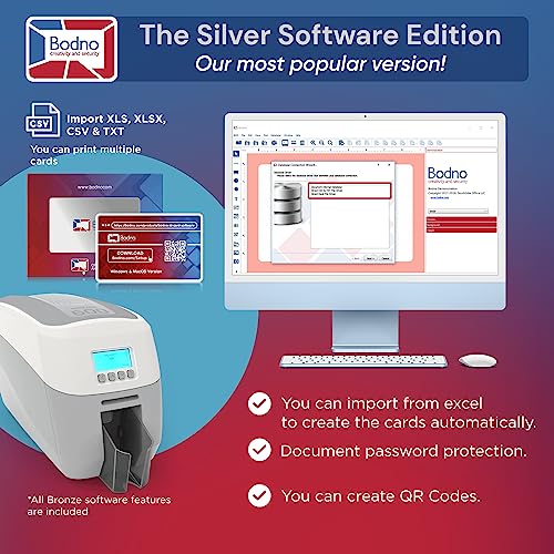 Bodno Magicard 600 Dual Sided ID Card Printer & Complete Supplies Package ID Software - Silver Edition - Image 4