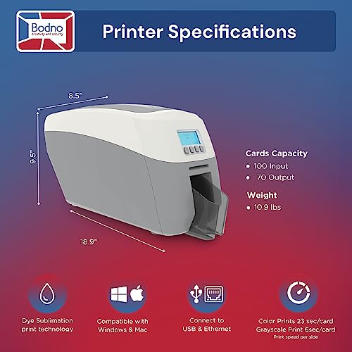 Bodno Magicard 600 Dual Sided ID Card Printer & Complete Supplies Package ID Software - Silver Edition - Image 5