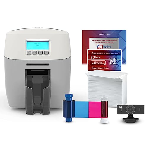 Bodno Magicard 600 Dual Sided ID Card Printer & Complete Supplies Package ID Software - Silver Edition - Image 1