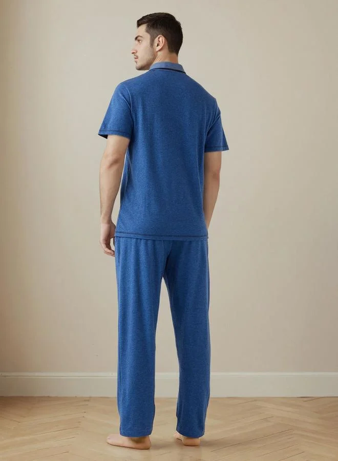 Splash FAV  Textured Pyjama Set for Men | Best Price UAE