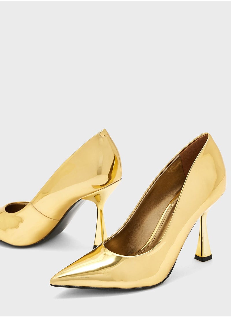 NINE WEST - Pointed Toe Mid Heel Pumps - Image 1