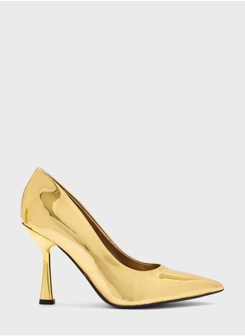 Pointed Toe Mid Heel Pumps