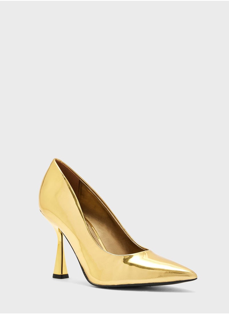NINE WEST - Pointed Toe Mid Heel Pumps - Image 1