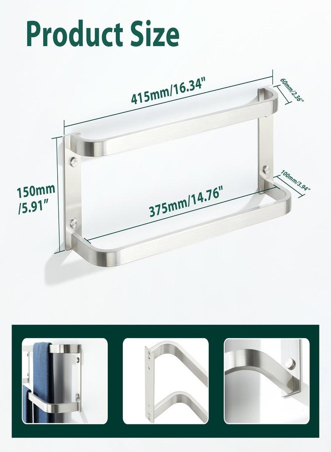 Mooche Towel Racks for Bathroom 16.2 Inch, SUS304 Stainless Steel Rustproof Double Towel Bars Wall Mount, Heavy Duty Towel Holder for Bathroom Laundry Room Hotel Modern Home Decor - Image 2