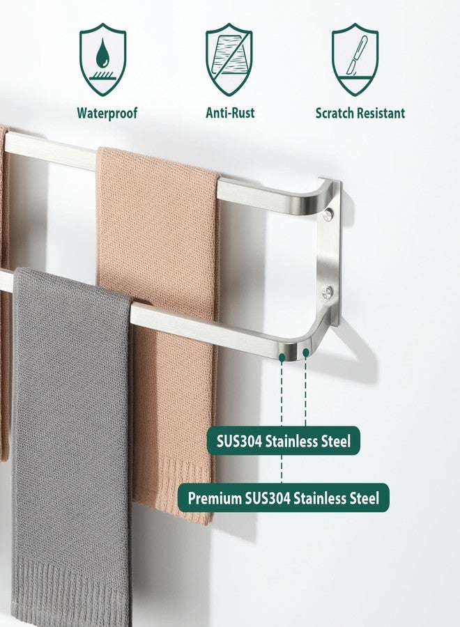 Mooche Towel Racks for Bathroom 16.2 Inch, SUS304 Stainless Steel Rustproof Double Towel Bars Wall Mount, Heavy Duty Towel Holder for Bathroom Laundry Room Hotel Modern Home Decor - Image 5