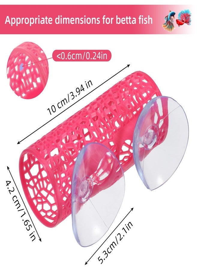 LLOUSSAK Rose Red Betta Fish Toys Hammock and Betta Tunnel, Safe Aquarium Decor for Small Fish & Shrimp, Bettas Tank Accessories with Suction Cups, Perfect Hideout and Play Area for Bettas - Image 2