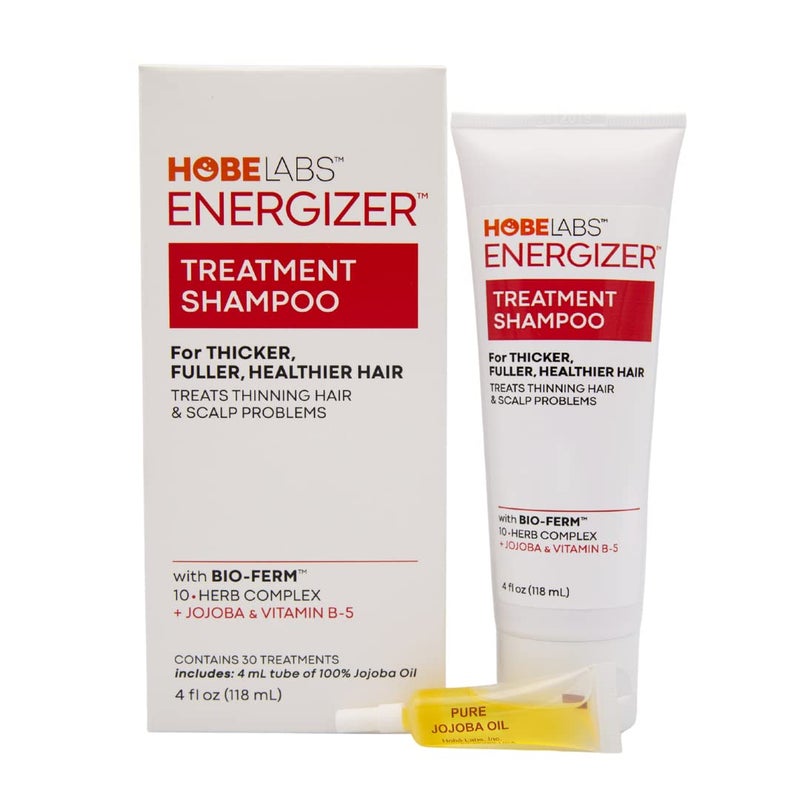 Hobe Labs Energizer Treatment Shampoo with Jojoba Oil, 4 fl oz Bio- Ferm Penetrates and Removes Excess Sebum Without Chemicals, Soothes and Repairs Damaged Hair and Scalp - Image 1