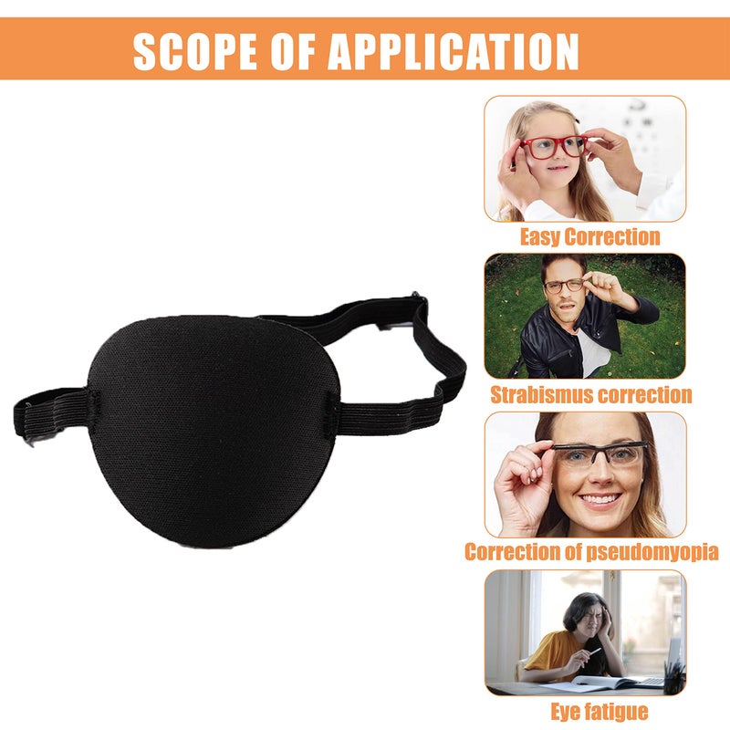 joaoxoko Eye Patches for Adultsï¼Œ2 Pcs Medical Eye Patches for Amblyopia Lazy Eye Patches for Left or Right Eyesï¼ŒBlack 3D Adjustable Eyepatch (Black) - Image 5