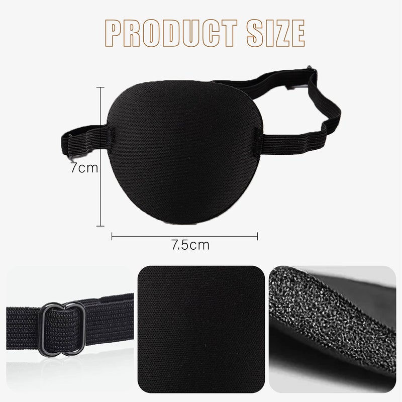 joaoxoko Eye Patches for Adultsï¼Œ2 Pcs Medical Eye Patches for Amblyopia Lazy Eye Patches for Left or Right Eyesï¼ŒBlack 3D Adjustable Eyepatch (Black) - Image 3
