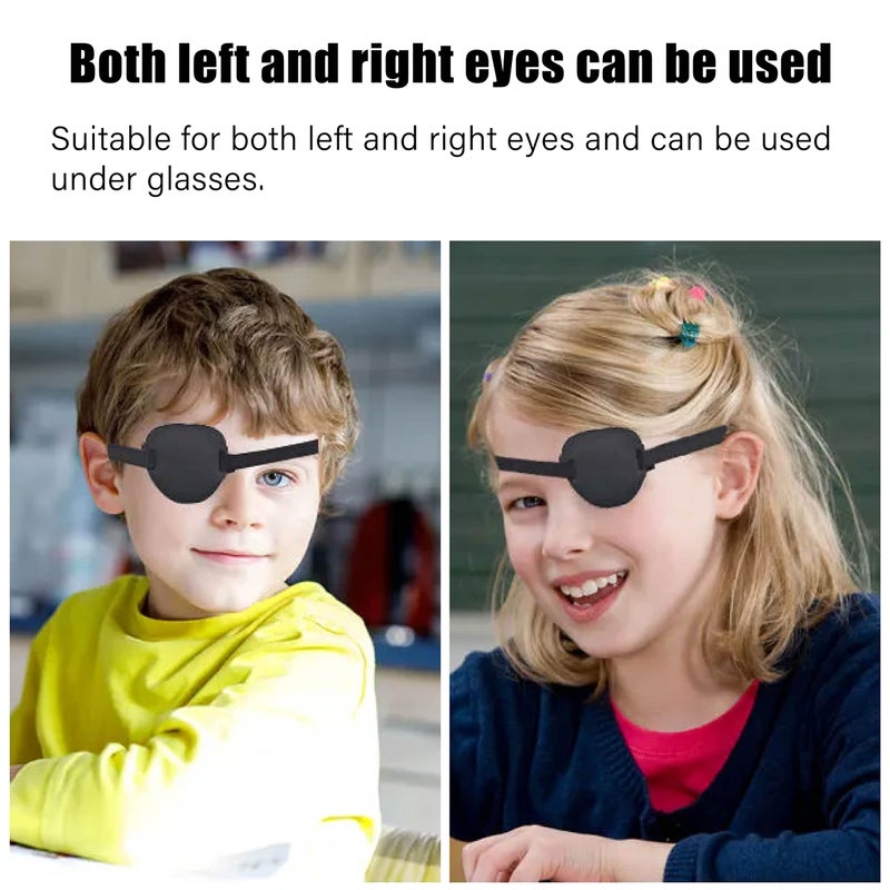 joaoxoko Eye Patches for Adultsï¼Œ2 Pcs Medical Eye Patches for Amblyopia Lazy Eye Patches for Left or Right Eyesï¼ŒBlack 3D Adjustable Eyepatch (Black) - Image 2